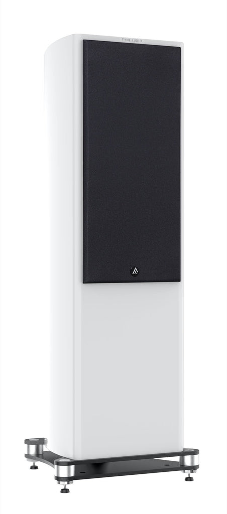 Fyne Audio F703 Floorstanding Speakers Piano Gloss White Cover Side