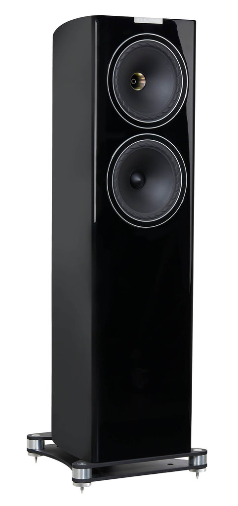 Fyne Audio F702 Floorstanding Speakers Piano Gloss Black Side