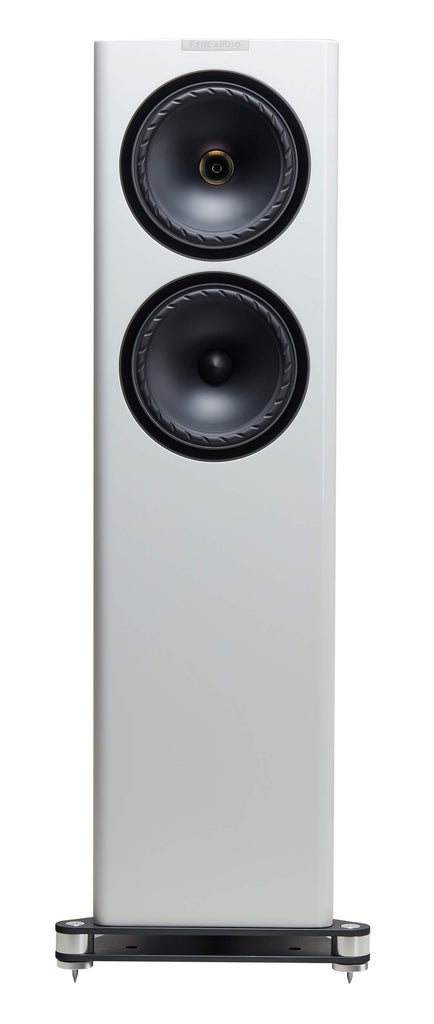 Fyne Audio F702 Floorstanding Speakers Piano Gloss White Front
